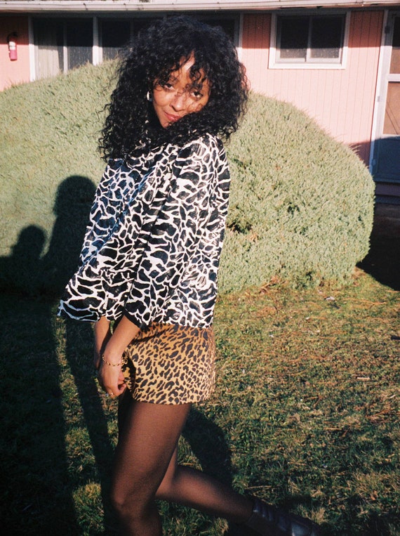 Vintage Cow Print Shirt Jacket