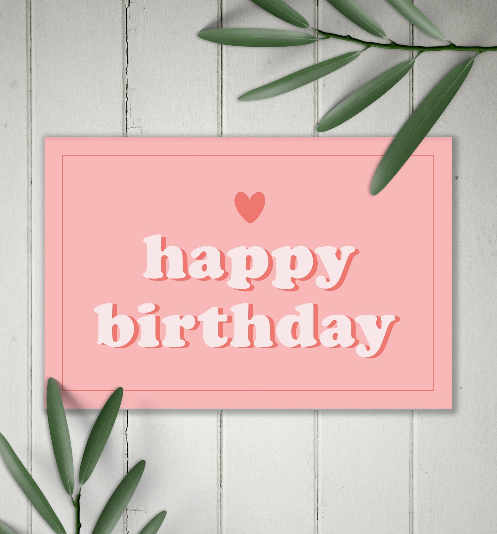 Birthday Card Printable PDF Aesthetic Love Gift Bright Etsy