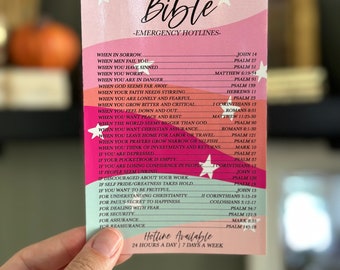 Pegatina bíblica de líneas directas de emergencia