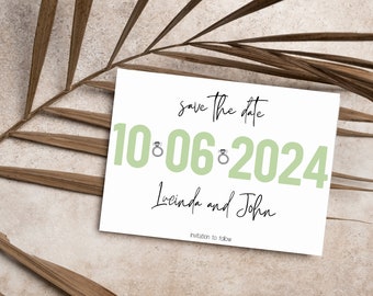 Save the date Bold template, Floral save the date, printable save the dates, DIY save the dates, instant download, wedding