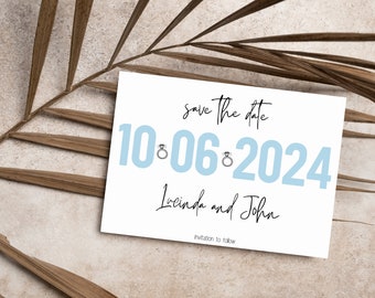 Save the date Bold template, Floral save the date, printable save the dates, DIY save the dates, instant download, wedding