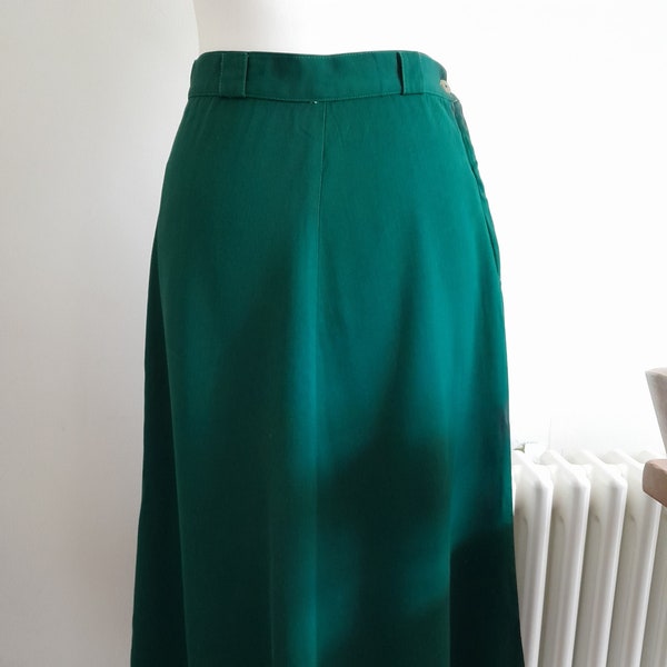 1940s Dark Green Cotton Skirt