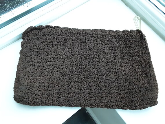1940s Large Brown Corde Clutch Bag **Will ship wo… - image 6
