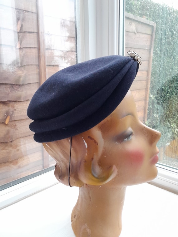 1940s/1950s Blue Felt Hat **Will Ship Worldwide. … - image 8