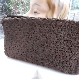 1940er Jahre große braune Cord Clutch Tasche ** Wird weltweit verschicken. Bitte Versandangebot erfragen**