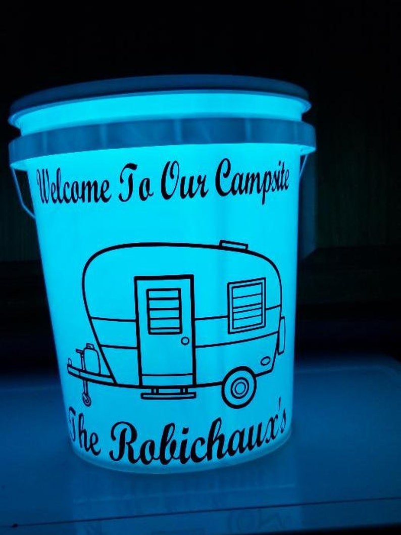 LED Light up Buckets, Personalized LED Bucket, Camping LED Bucket, Camping Decor, Father's Day