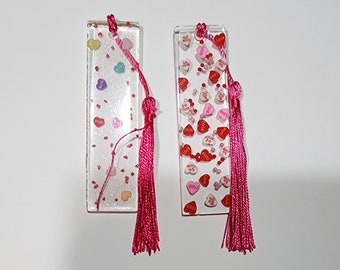 Valentine bookmark, Gift for Book Lover, Book Mark with Matching Tassel, Cue book marker, Heart Candy Bookmarker, Gift for Girls