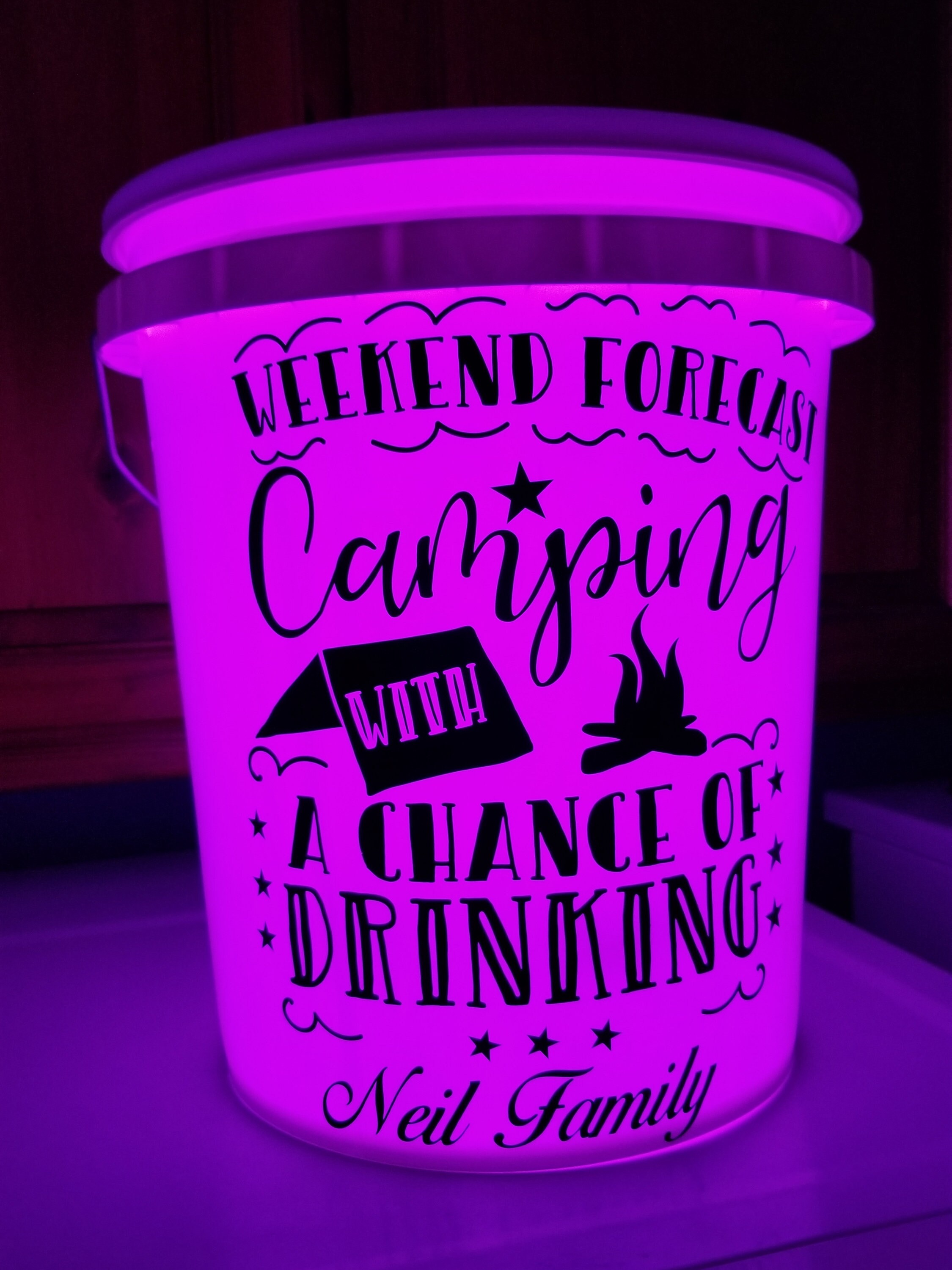 LED Light up Buckets Personalized LED Bucket Camping LED Etsy