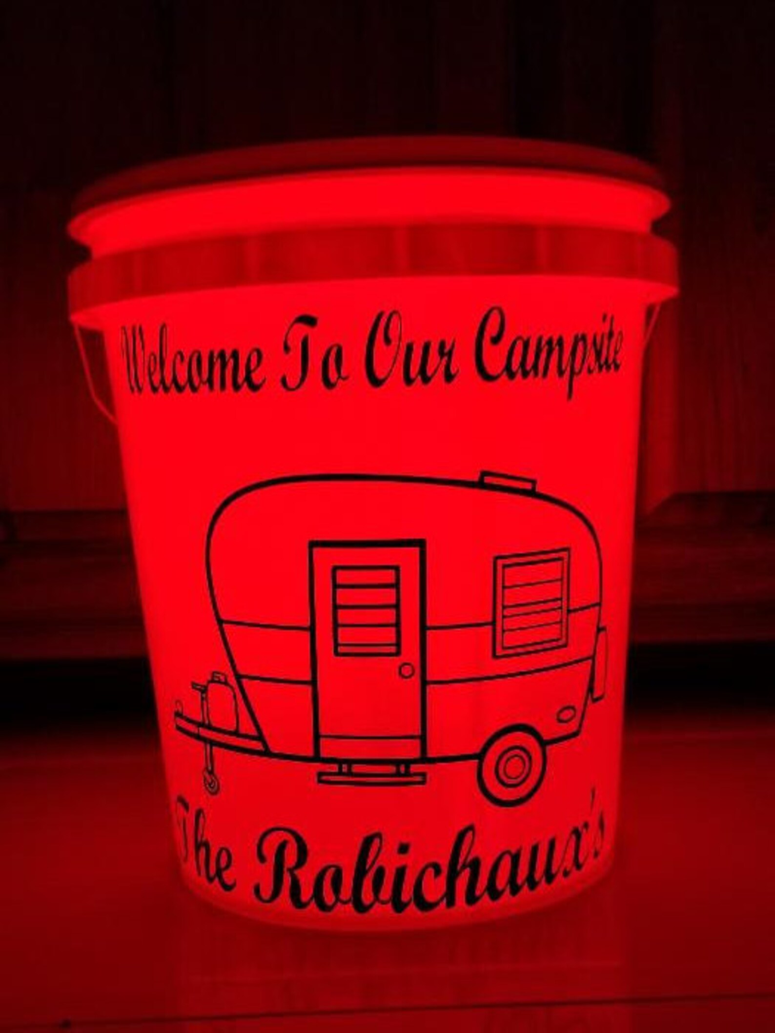 LED Light up Buckets, Personalized LED Bucket, Camping LED Bucket, Camping Decor, Father's Day