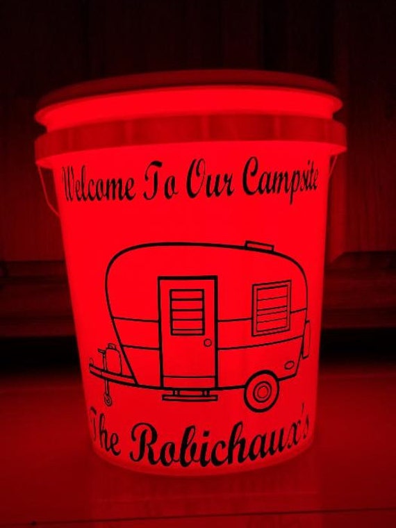 LED Light up Buckets, Personalized LED Bucket, Camping LED Bucket, Camping  Decor, Father's Day Gift, Bucket Light, Camping Gift 