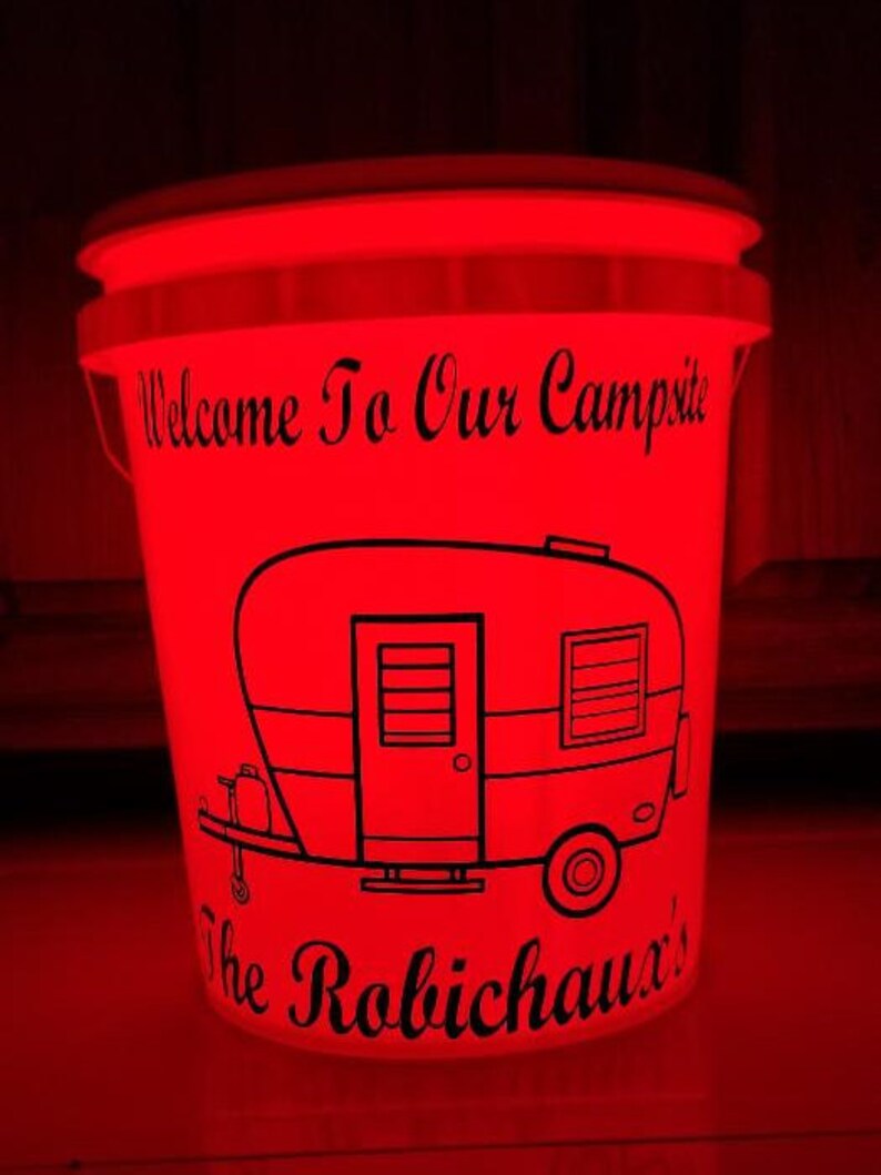 LED Light up Buckets, Personalized LED Bucket, Camping LED Bucket