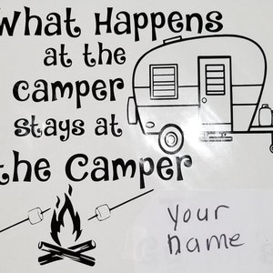 Last Name Campsite Digital Decal DIY Camping Vinyl for 5 