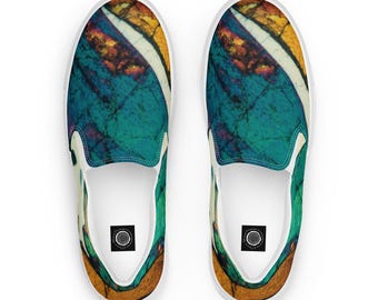 Australian mineral thin section image on Men’s slip-on canvas shoes