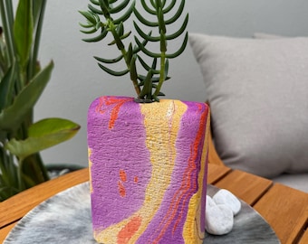 The Lava Room hand sculpted concrete test tube vase
