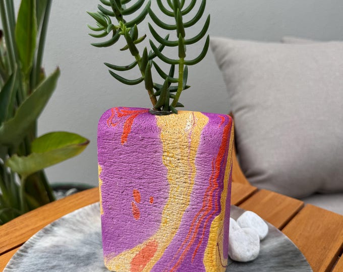 The Lava Room hand sculpted concrete test tube vase