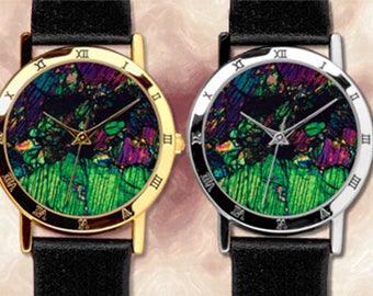 Mineral Art Watch with Leather strap