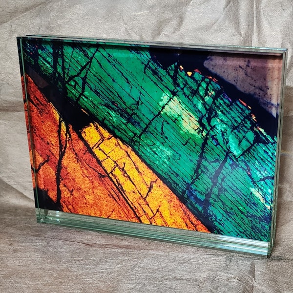 Australian mineral thin section photos in glass block