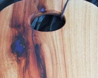 Camphour serving board with purple resin infill