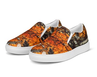 Australian mineral thin section image on Men’s slip-on canvas shoes