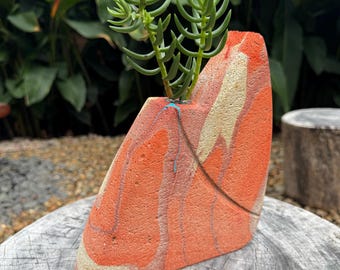 Desert Canyon hand sculpted concrete test tube vase