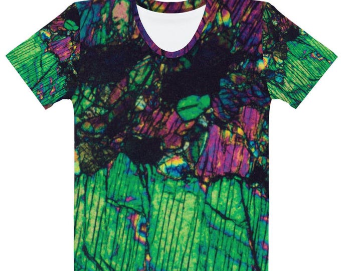 Geological thin section photo of pyroxene on Women's all-over print T-shirt