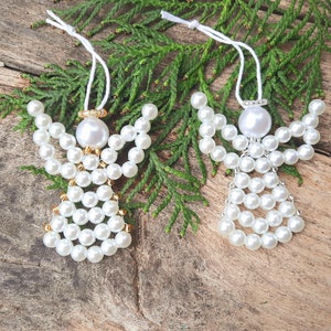 White hanging angel ornament, Christmas decoration, small angel, Thank you gift, Christening gift