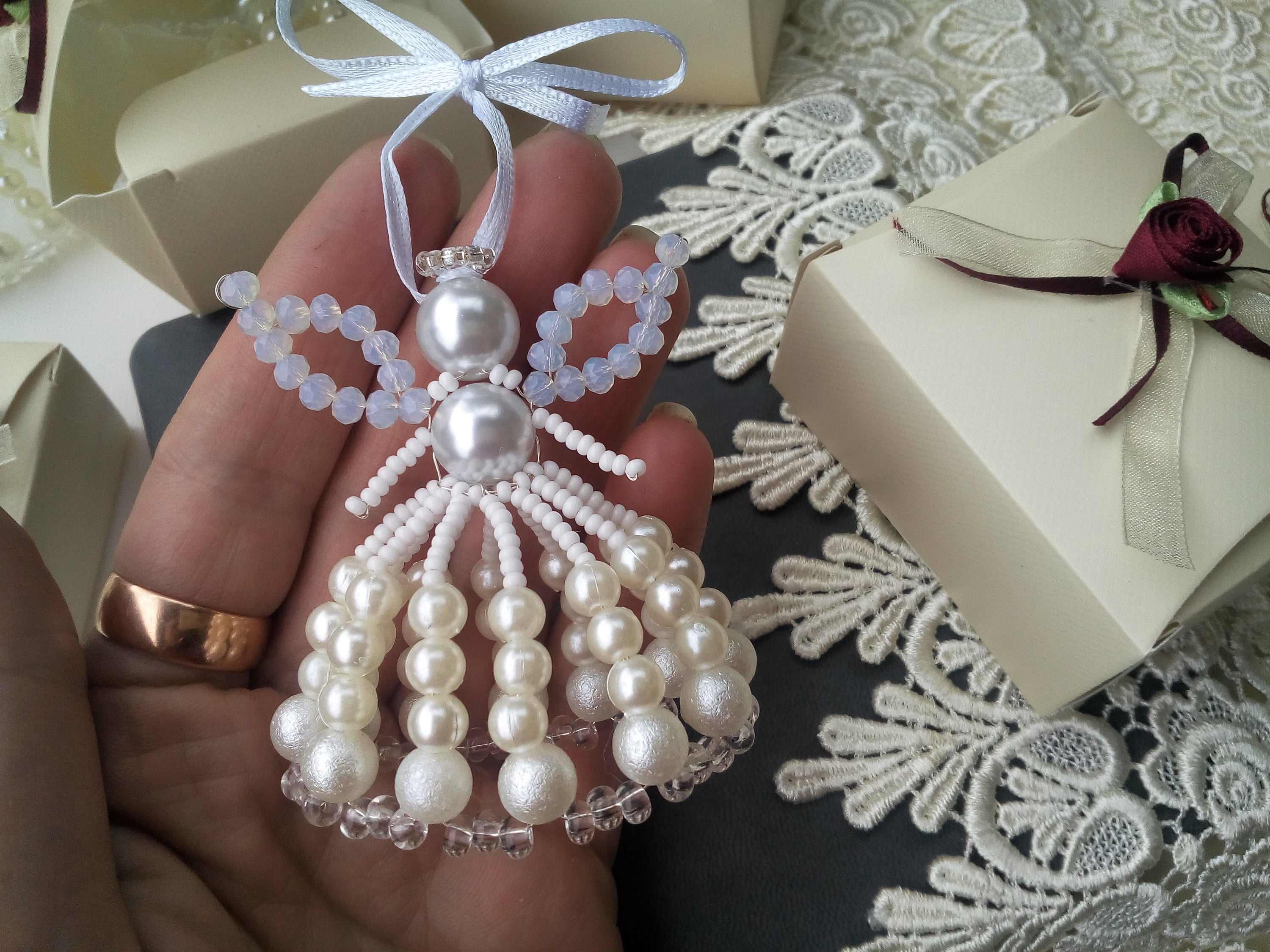 Beaded angel tutorial Standing angel ornament beading Etsy