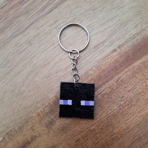 Llavero Pixel Enderman, regalo de jugador de Minecraft, regalo de cosplay para niñas y niños, llaveros de cartón pintados a mano