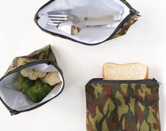 Reusable Sandwich Bag, Sandwich Bag, Reusable Bag, Reusable Sandwich Bag Set, Reusable Snack Bag, Reusable Lunch Bag, Waste Free Baggies