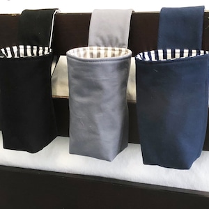 Hanging Room Storage in Black Navy or Grey with Striped Lining image 1