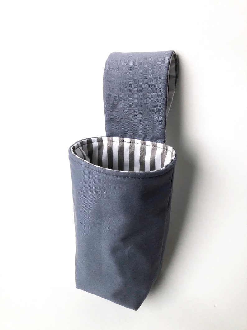 Hanging Room Storage in Black Navy or Grey with Striped Lining image 7
