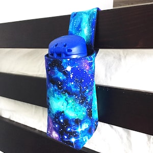 Railing Drink Holder for Bunk Beds & Apartments – Hanging Caddy in Galaxy, Tie-Dye and Plaid