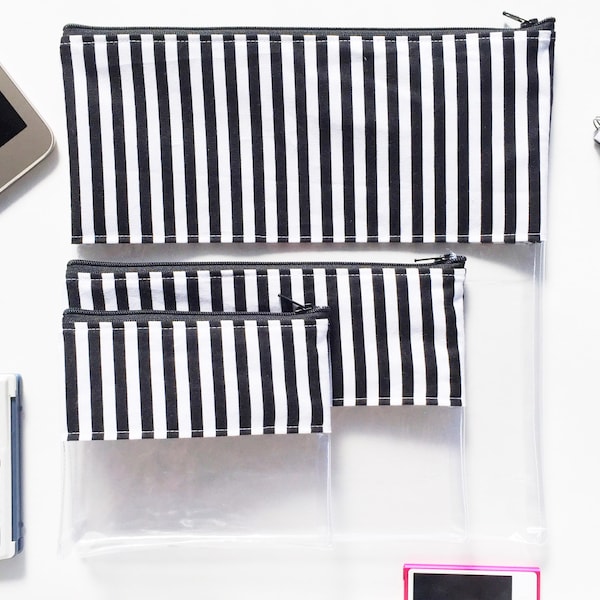 Clear Travel Pouch in Stripe