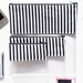 Clear Travel Pouch in Black and White Stripe for the stadium, airports, security, cosmetics, bathing suits and the gym bag 