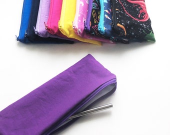 Straw Zippered Pouch Food Bag, In stock mix & match sale, Straw Bags, Cutlery Pouch, Small Waterproof Zippered Pouch, Reusable Snack Bag