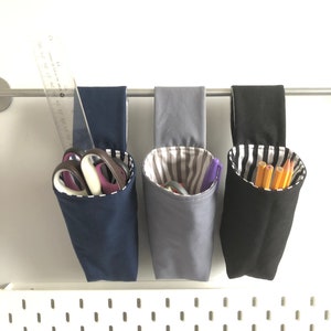 Hanging Room Storage in Black Navy or Grey with Striped Lining image 3