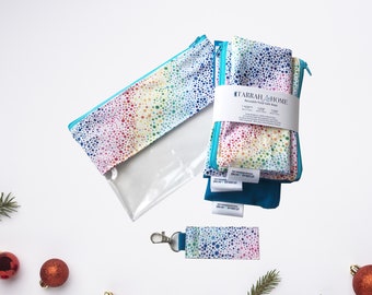 Gift Pack for Teens, Stocking Stuffer for Girls with Reusable Snack, Sandwich, Straw Bags, Clear Pouch, and lipbalm holder