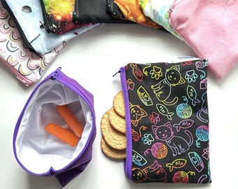 Reusable Snack Bag – Small Washable Food Pouch for Lunch Boxes & Travel