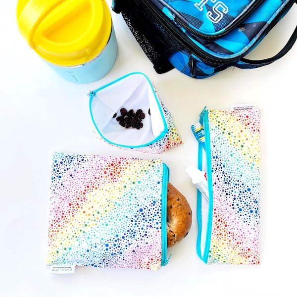 Reusable School Snack & Sandwich Bags for Kids – Personalized Lunch Pouches