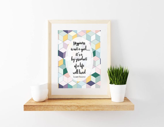 Eleanor Roosevelt Quote Happiness Wellness Social Work Etsy