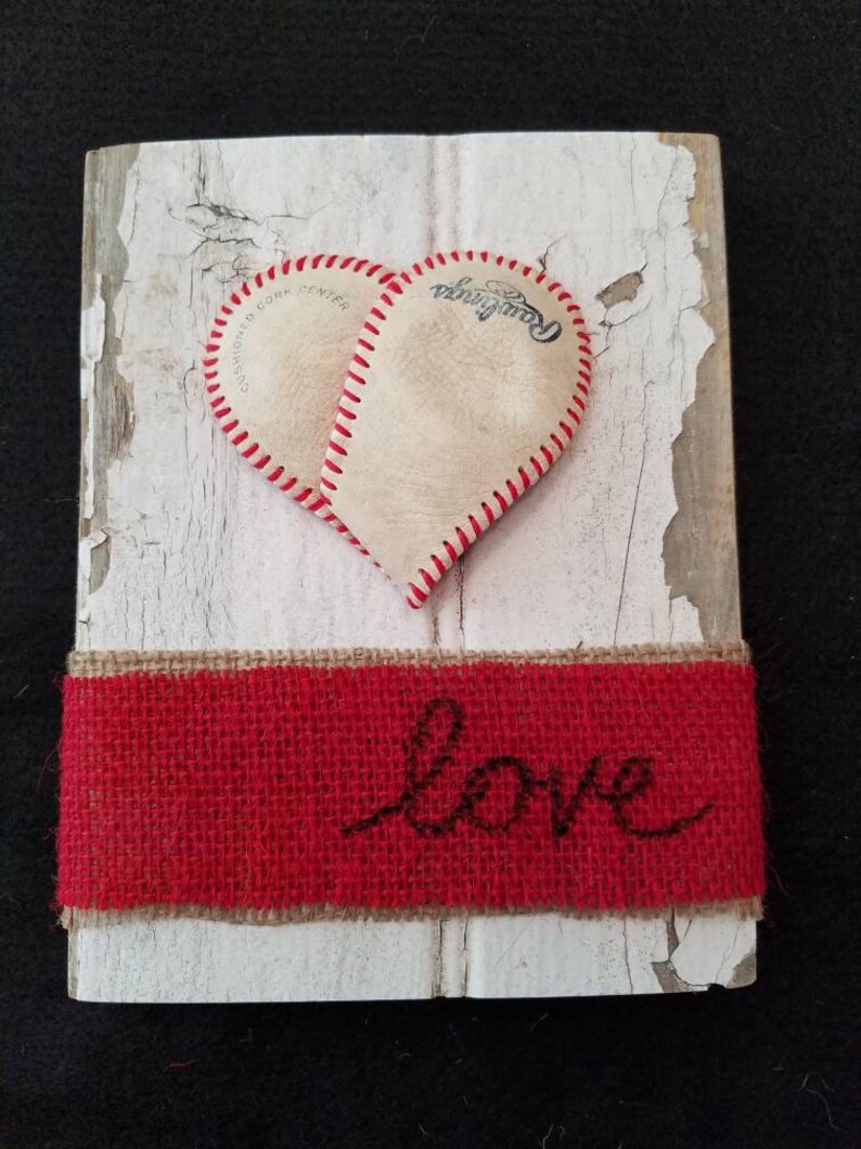 Baseball Heart Plaque Home Decor Etsy