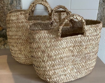 Baskets done with palm from the Algarve Portugal with handles