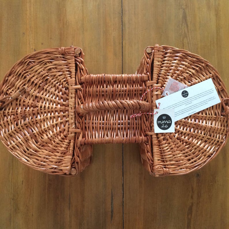 Handwoven Wicker Bicycle Double Basket Lidded Wicker Bicycle Etsy