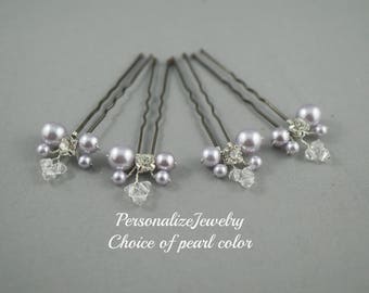 Bridal Hair Clips Wedding Silver Hair Pins Bridesmaid Hair Etsy