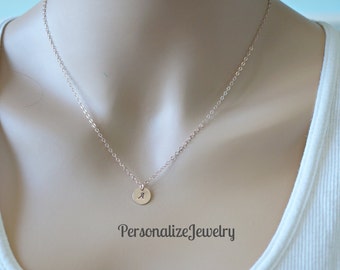 NECKLACE - 14K Gold Initial Personalized Jewelry dainty Initial gold necklace Bridesmaid Gifts 14K Gold filled Initial Necklace 1 2 3 4 5