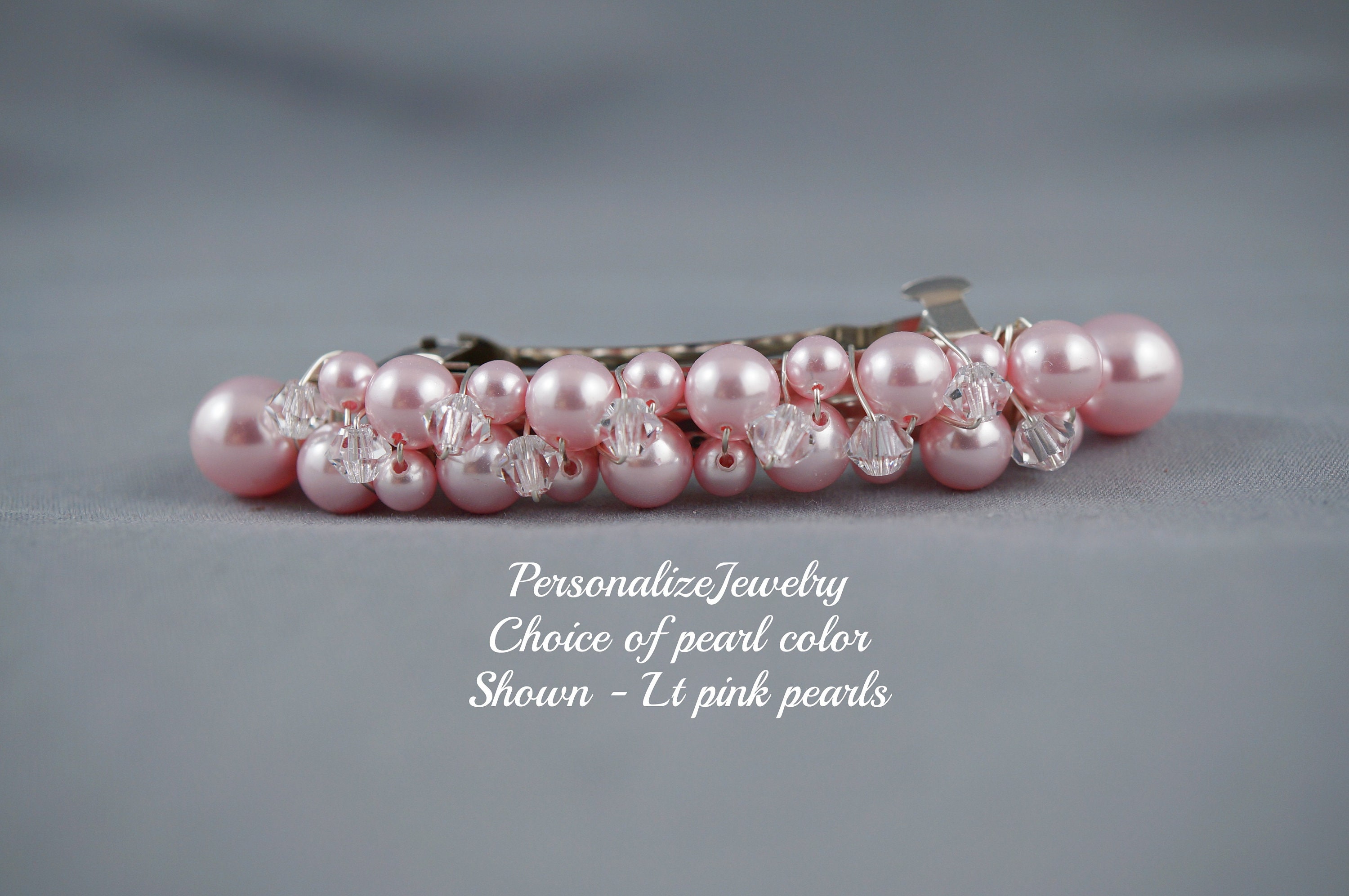 Small Barrette for Flower Girl Hairdo | Bride Short Hair Piece | Junior Bridesmaid Wedding Hair Accessory | Ivory Pink Blue Headpiece