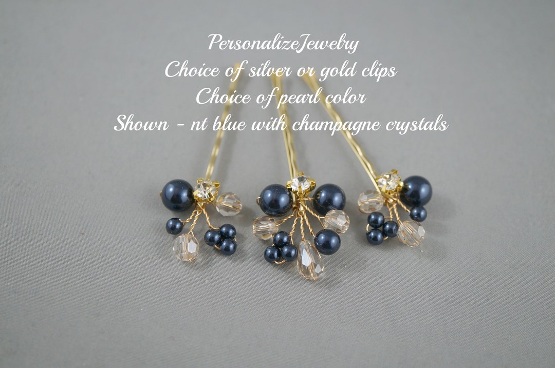 Pasadores Pelo Perlas Plata Pinzas Para El Pelo Con Diamantes Y Perlas - Set De 3 Piezas Plateadas Para Novias Y Eventos Joyería Pelo Elegante