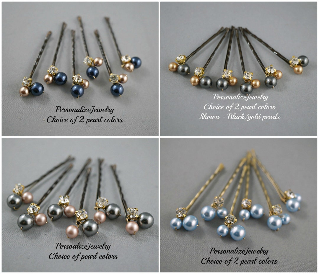 WEDDING CLIPS Ivory Hair Clips Bridal Pins Champagne Hair Pins