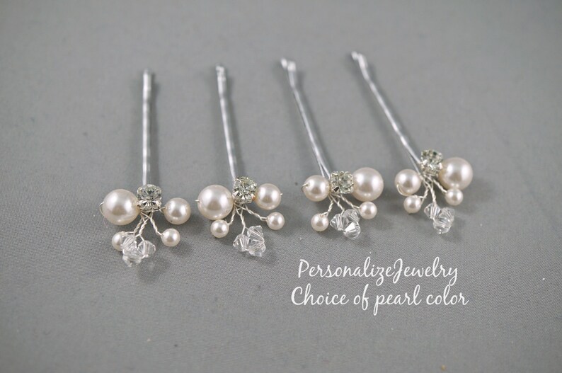 Bridal Hair Clips Wedding Silver Hair Pins Bridesmaid Hair Etsy