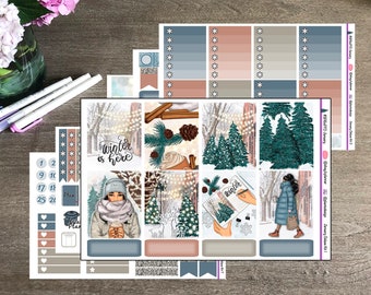 JANUARY CHALLENGE Deluxe Weekly Kit (Standard Vertical) - 7 Pages - Blue, Rose, Grey - made for Vertical Planners, Recollections - Social